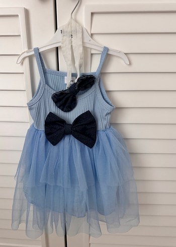 Kız Çocuk Mavi Denim Elbise ve Ceket Takım - Görsel 3