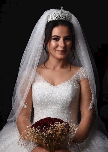 Uzun Kollu Beyaz Prenses Gelinlik - Görsel 4