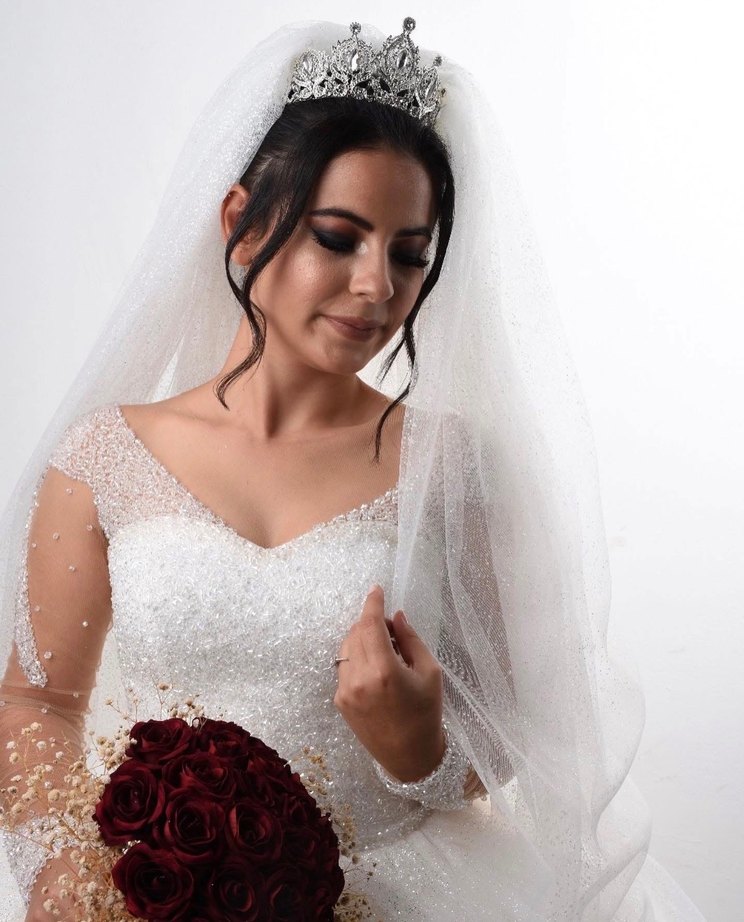 Uzun Kollu Beyaz Prenses Gelinlik - Görsel 2