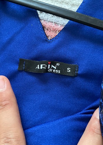 s Beden Parlak Mavi Drapeli Uzun Abiye Elbise