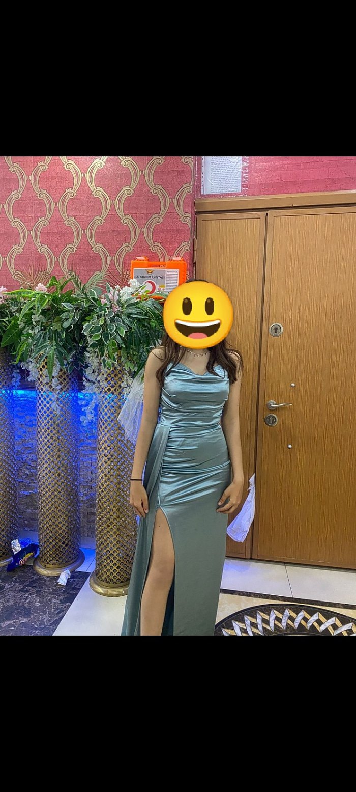 Gri Straplez Midi Mezuniyet Elbisesi - Görsel 2