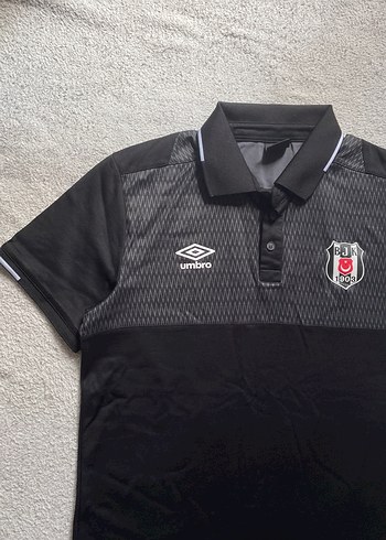 l Beden Siyah Kısa Kollu Polo Tişört / Beşiktaş forma