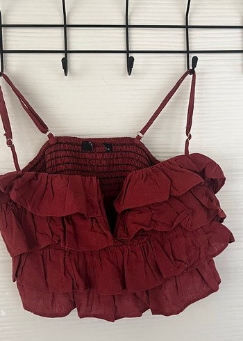 Trendyol & Milla Kahverengi Fırfırlı Straplez Mini Bustiyer