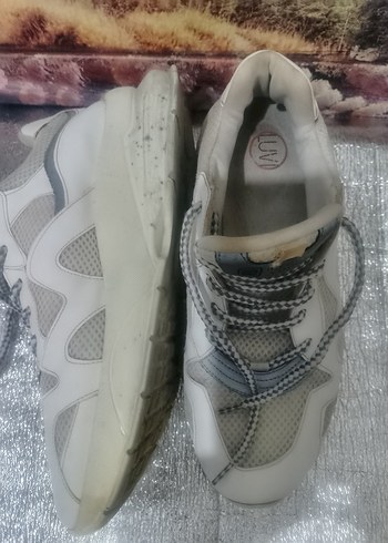 Yılan Desenli Beyaz Platform Spor Ayakkabı - Görsel 4