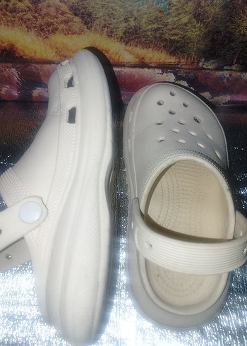 Beyaz Kız Çocuk Rahat Terlik croks - Görsel 5