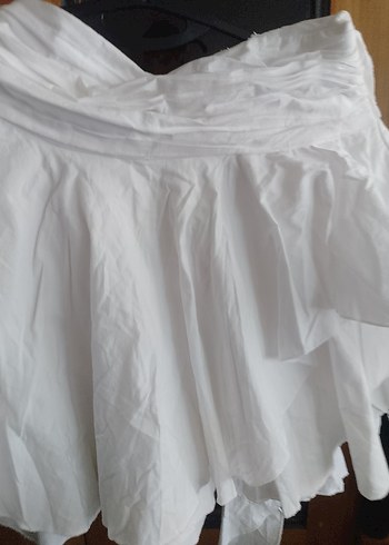 Beyaz Keten Midi Etek - Görsel 7