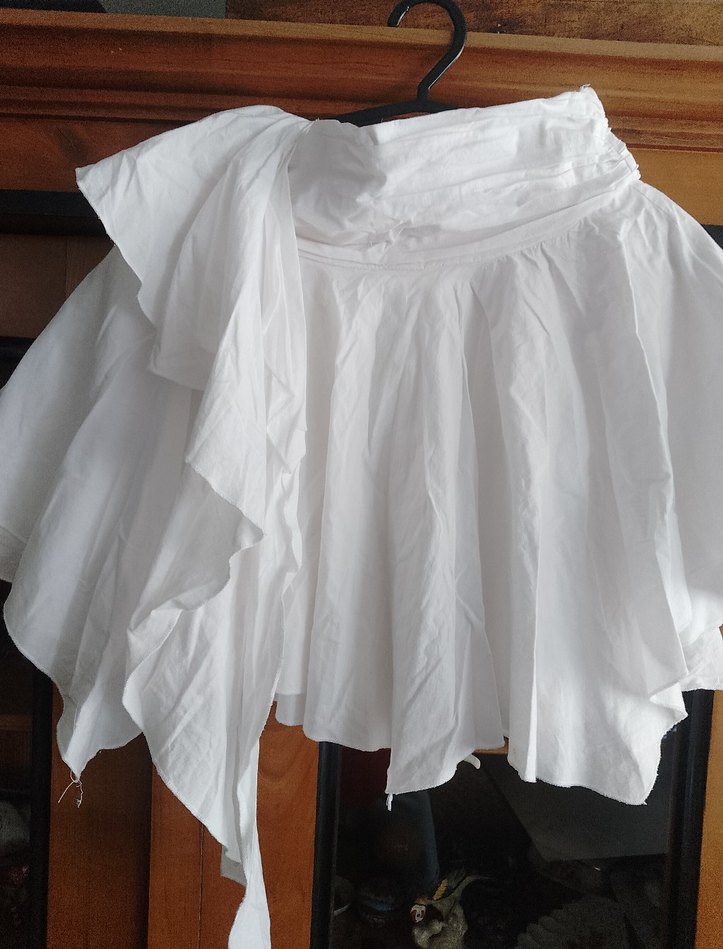 Beyaz Keten Midi Etek - Görsel 2