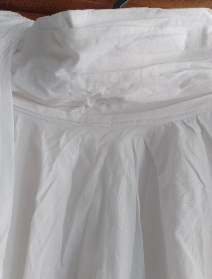 Beyaz Keten Midi Etek - Görsel 3