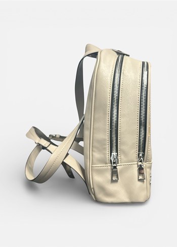 Zara Gri Deri Kadın Sırt Çantası - Görsel 2