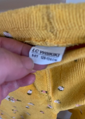 Sarı Çiçek Desenli Kız Tayt - Görsel 3