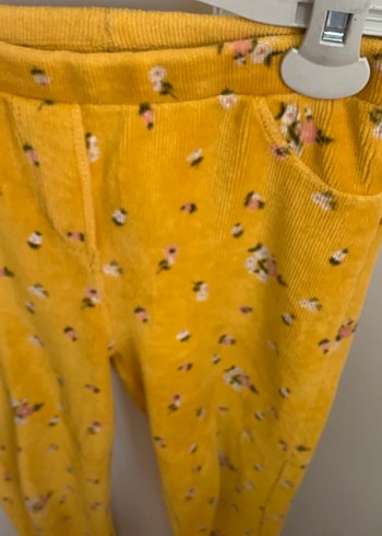 Sarı Çiçek Desenli Kız Tayt - Görsel 2