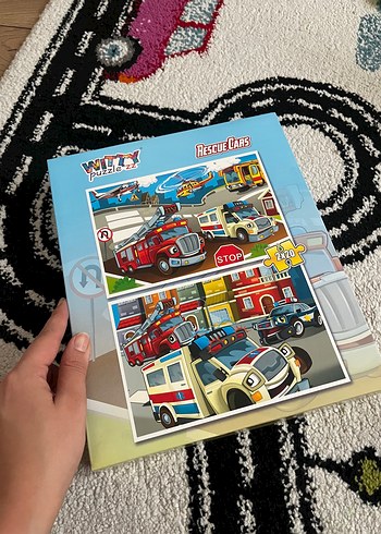 Renkli Kurtarma Araçları Çocuk Yapbozu