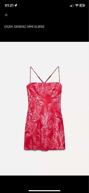 Zara Mini Çiçekli Renkli Elbise