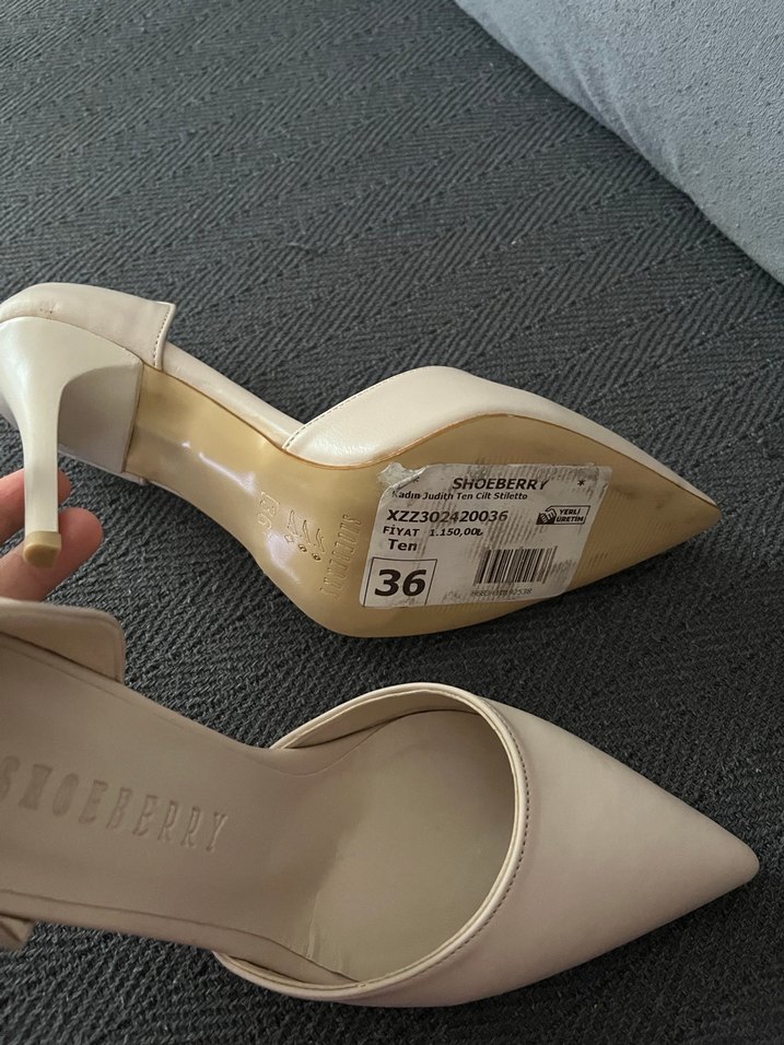 Bej Stiletto Topuklu Kadın Ayakkabı - Görsel 2