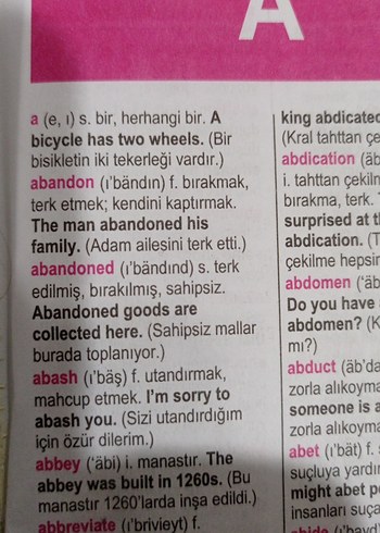 İngilizce-Türkçe Sözlük Örnek Cümleli - Görsel 3