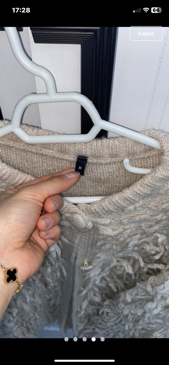 Gri Uzun Kollu Tüylü Midi Hırka - Görsel 4