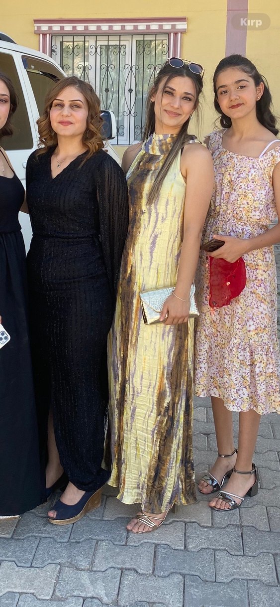 Batik Desenli Uzun Keten Elbise - Görsel 2