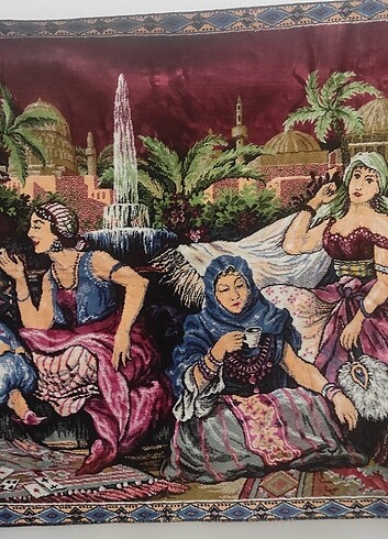 Kahveci güzeli duvar halısı 