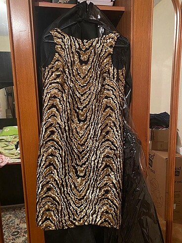 38 Beden altın Renk Mini elbise