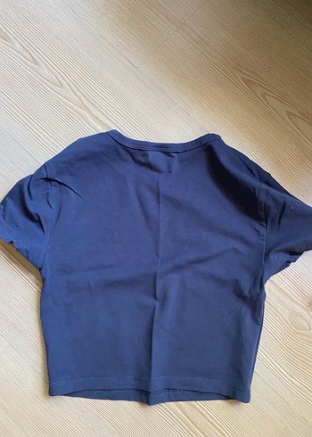 Bershka Bershka kadın mavi baskılı crop tişört