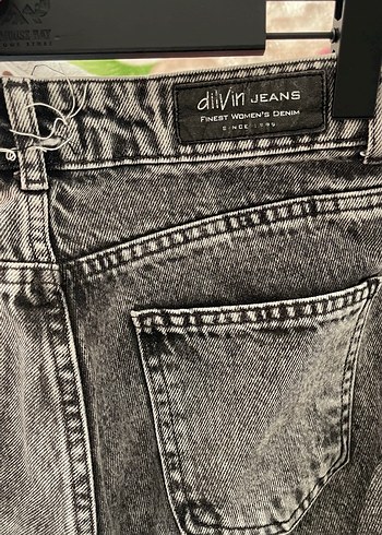 Gri Batik Desenli Kadın Denim Pantolon - Görsel 4