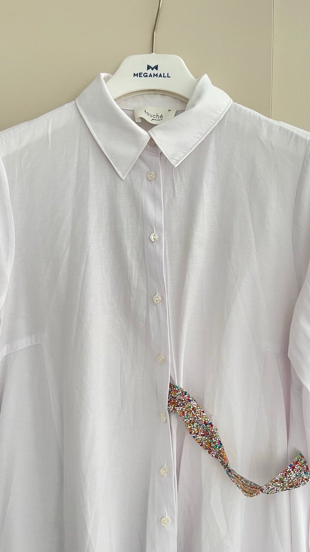Touche marka Uzun Beyaz gömlek - Görsel 2