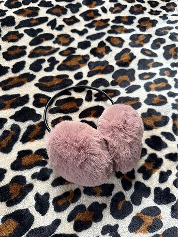 pembe pofuduk tüylü peluş kulaklık