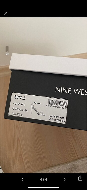 38 Beden gri Renk Nine West Topuklu Sandalet