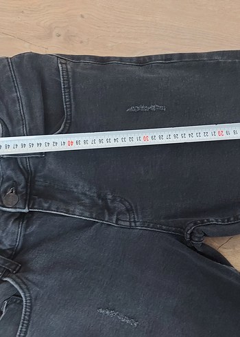 l Beden gri Renk Gri Erkek Denim Mini Şort