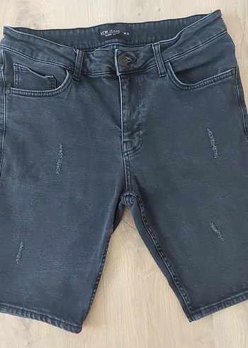 Gri Erkek Denim Mini Şort