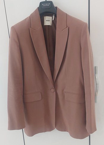Bej Midi Kadın Blazer Ceket