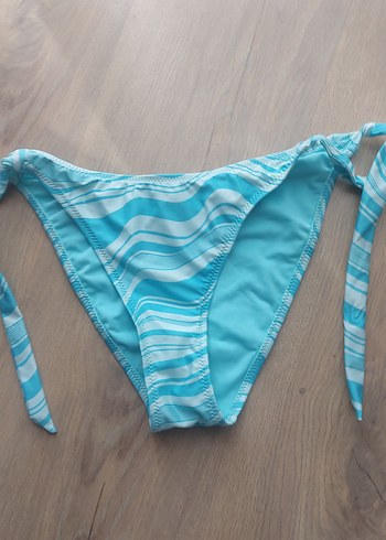 Turkuaz Bağcıklı Tie-Dye Bikini Altı