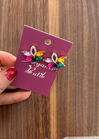 Renkli Payetli Mini Bohem Küpe - Görsel 4