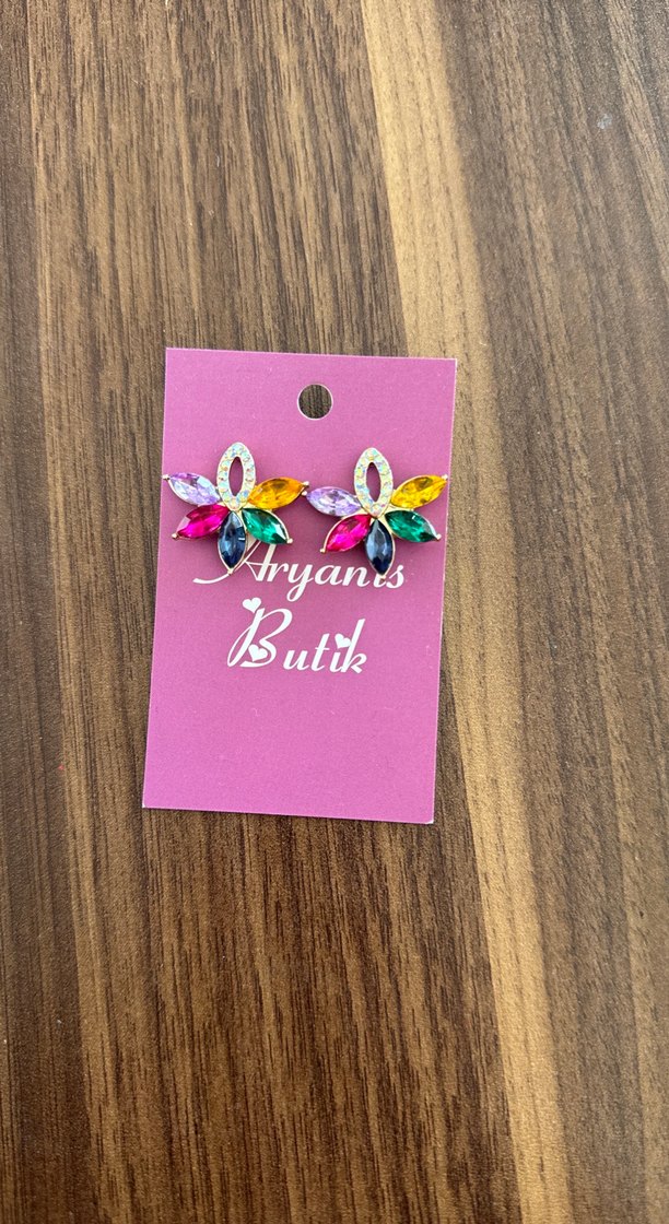 Renkli Payetli Mini Bohem Küpe - Görsel 2