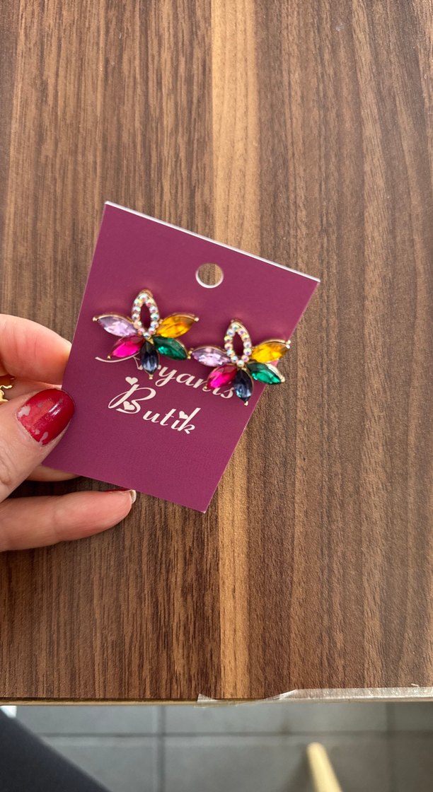 Renkli Payetli Mini Bohem Küpe - Görsel 4