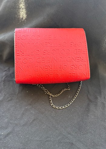 Zincir Detaylı Kırmızı Deri Kadın Çanta - Görsel 2