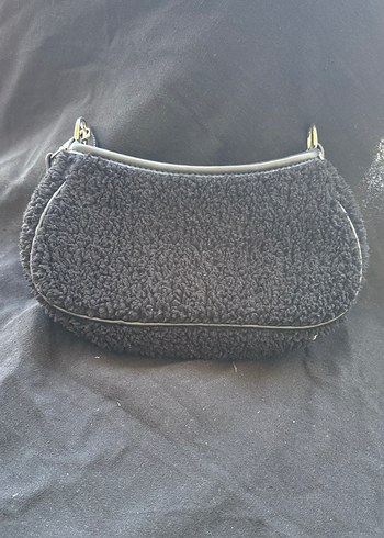 Gri Peluş Kadın Omuz Çantası - Görsel 2