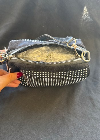 Siyah Deri Leopar Desenli Kadın Çanta - Görsel 2