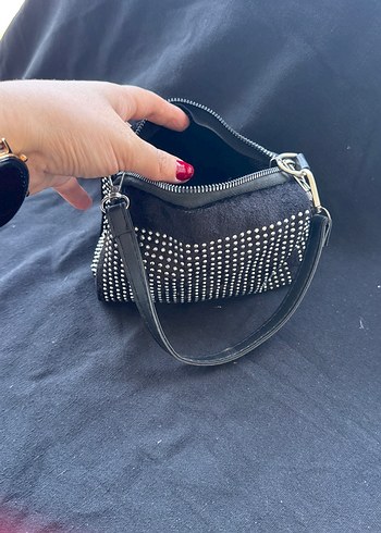 Siyah Deri Leopar Desenli Kadın Çanta - Görsel 5