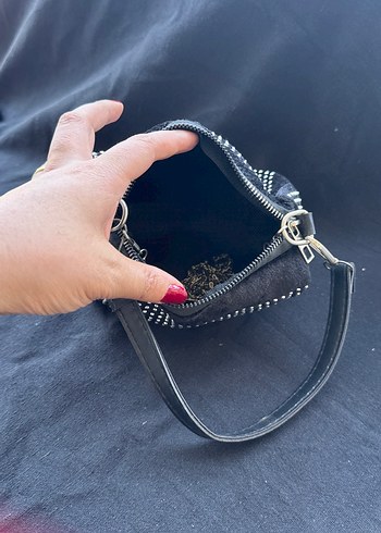 Siyah Deri Leopar Desenli Kadın Çanta - Görsel 4