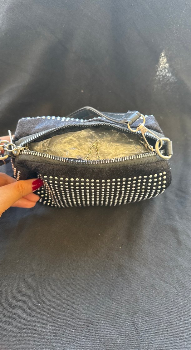 Siyah Deri Leopar Desenli Kadın Çanta - Görsel 2