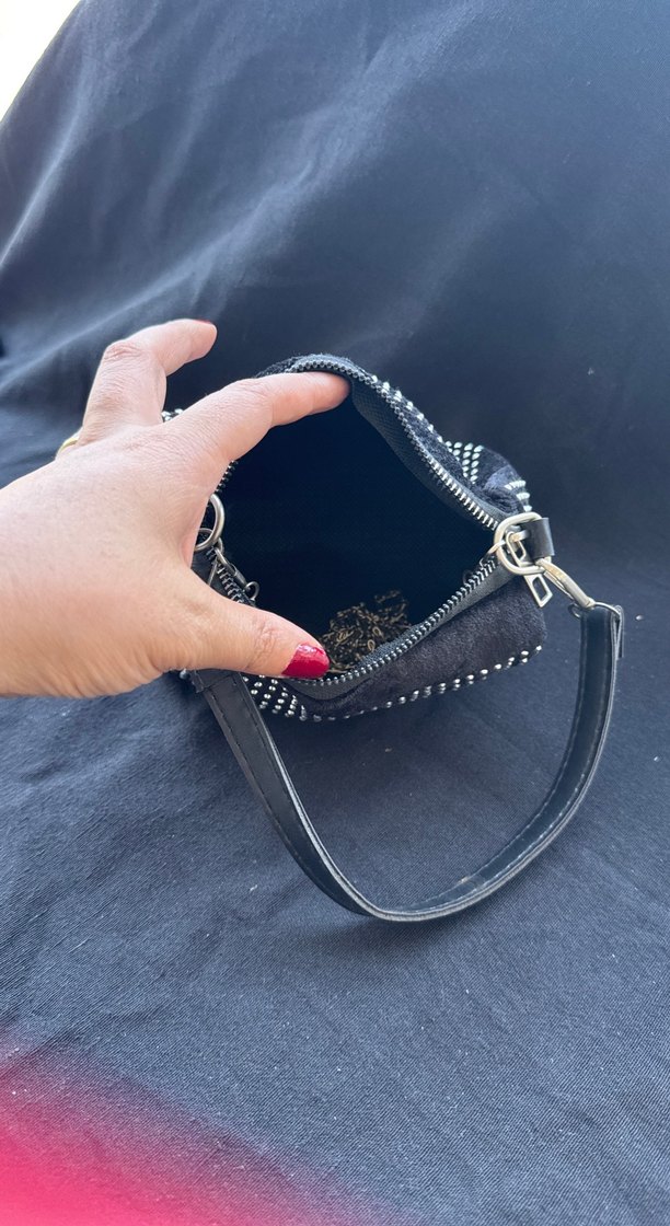 Siyah Deri Leopar Desenli Kadın Çanta - Görsel 4