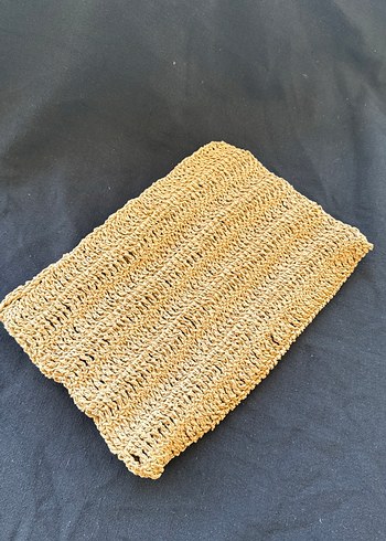 Kahverengi Örgü Bohem Kadın Clutch Çanta - Görsel 2