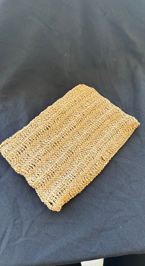 Kahverengi Örgü Bohem Kadın Clutch Çanta - Görsel 2