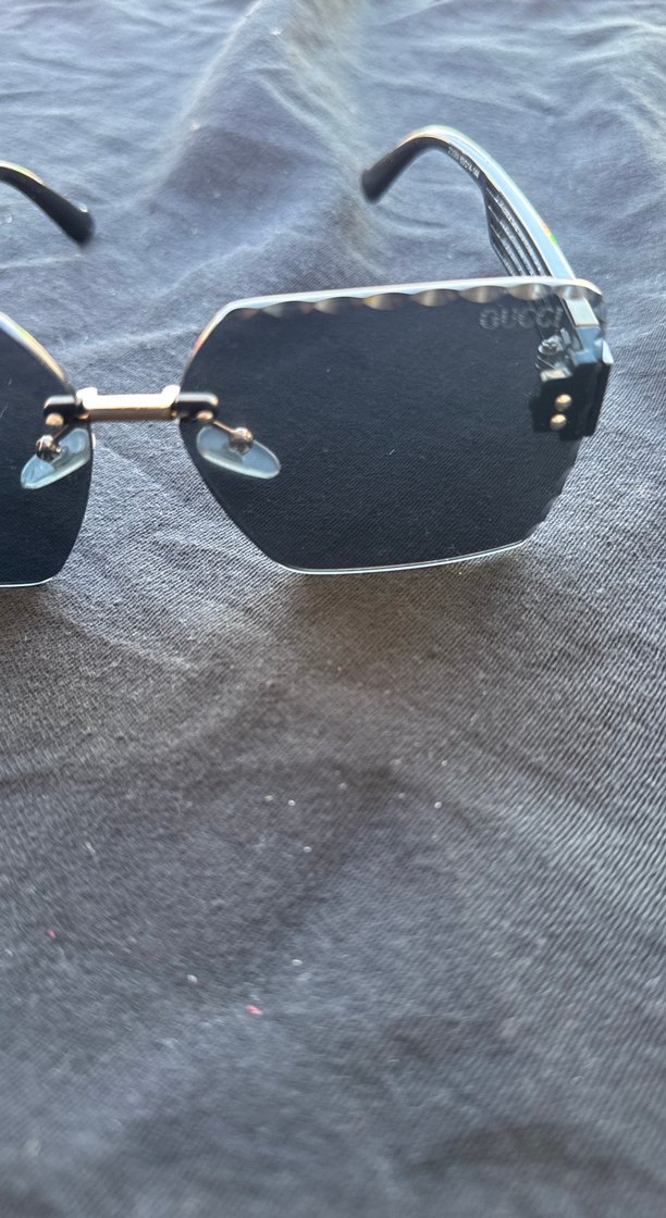 Minimalist Gri Taşlı Kadın Güneş Gözlüğü - Görsel 3