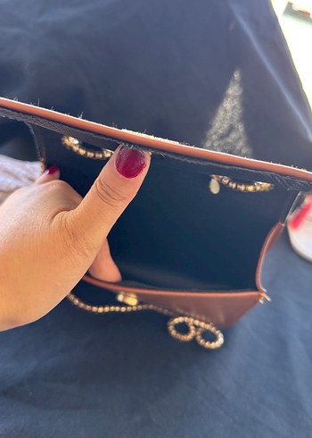 Zincir Detaylı Kahverengi Deri Kadın Çanta - Görsel 3