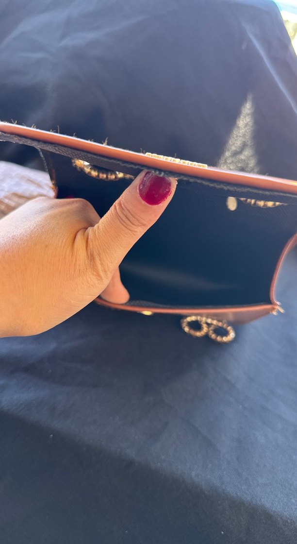 Zincir Detaylı Kahverengi Deri Kadın Çanta - Görsel 4