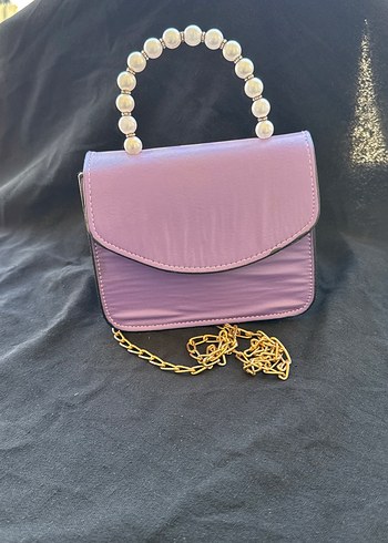 İnci Detaylı Mor Kadın Çanta - Görsel 3