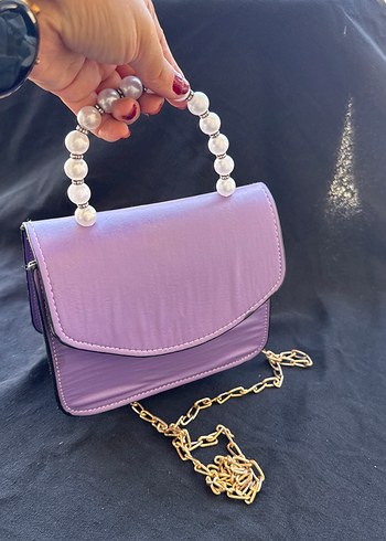 İnci Detaylı Mor Kadın Çanta - Görsel 6