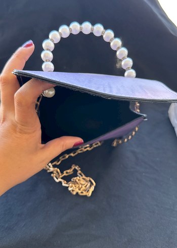 İnci Detaylı Mor Kadın Çanta - Görsel 5